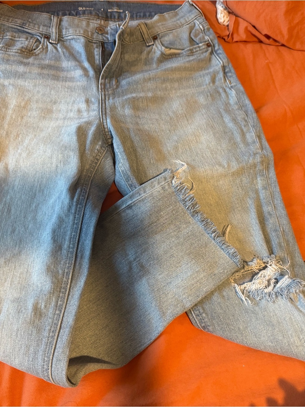 Old Navy Light Wash Distressed Boyfriend Jeans